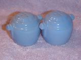 Early barrel shakers glazed sky blue.